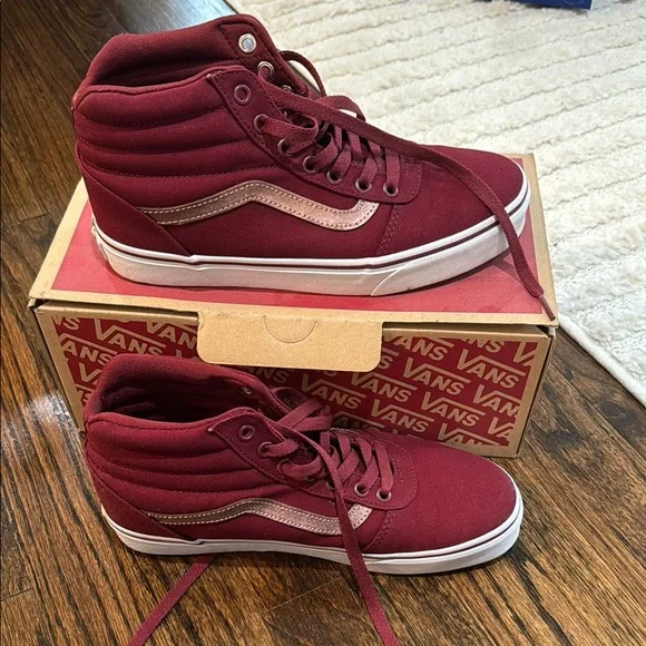 Vans Shoes Vans Burgundy Skate Ward Hi Hightop Sneakers Poshmark